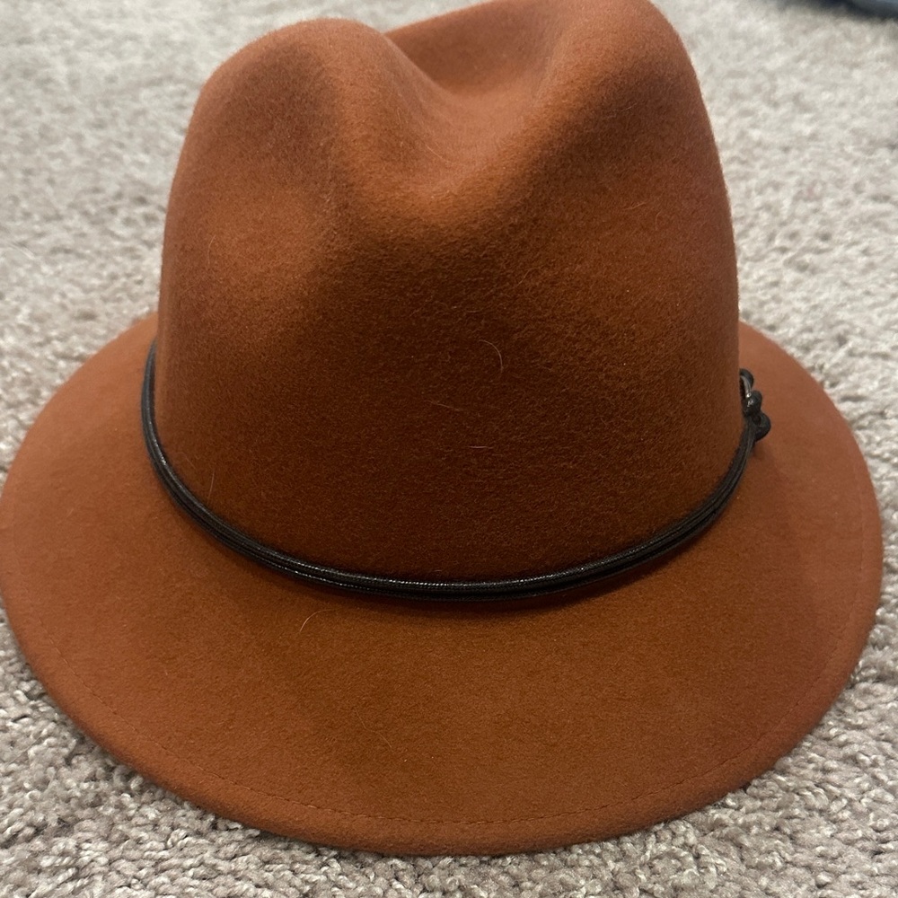 Goorin Bros Women's Rust Brown Felt Fedora with Black Band